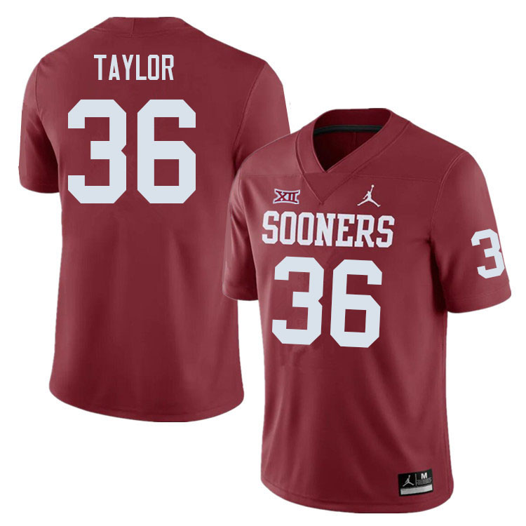 Men #36 Ty Taylor Oklahoma Sooners College Football Jerseys Sale-Crimson - Click Image to Close
